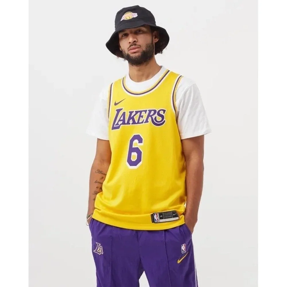 NIKE LeBron James Lakers Icon Swingman Jersey Yellow Sz‎ S *NEW* CW3669-738 $110